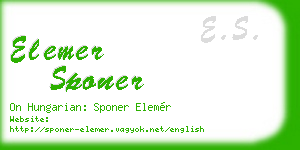 elemer sponer business card