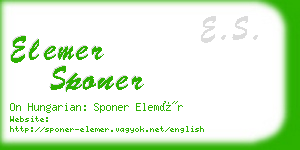 elemer sponer business card